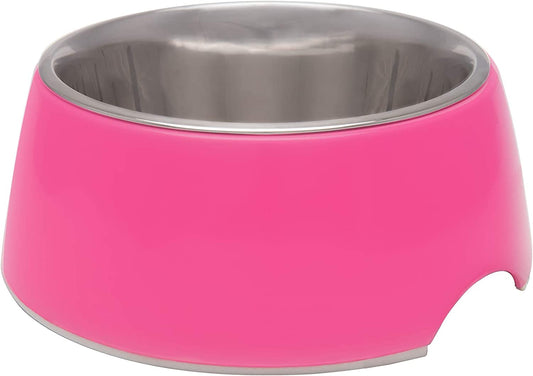 Loving Pets - Retro Bowl Dog Food Water Bowl No Tip Stainless Steel Elevated Pet Bowl No Skid Spill Proof (Extra Small, Pink)